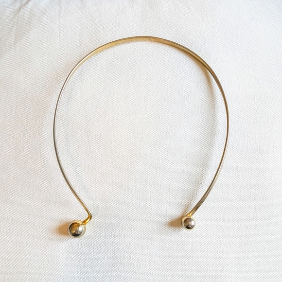 Vintage Costume Ball-Clasp Gold Colored Necklace - Picture 3 of 5